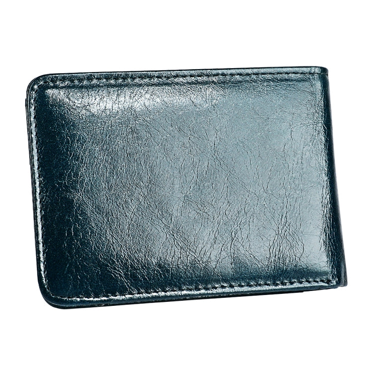 KB186 Antimagnetic RFID Mini Crazy Horse Texture Leather Billfold Card Wallet for Men and Women