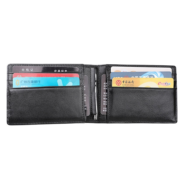 9037 Antimagnetic RFID Crazy Horse Texture Leather Wallet Billfold for Men and Women