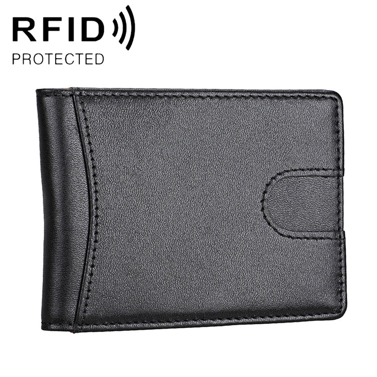 9601 Antimagnetic RFID Mini Crazy Horse Texture Leather Wallet Billfold, 9601