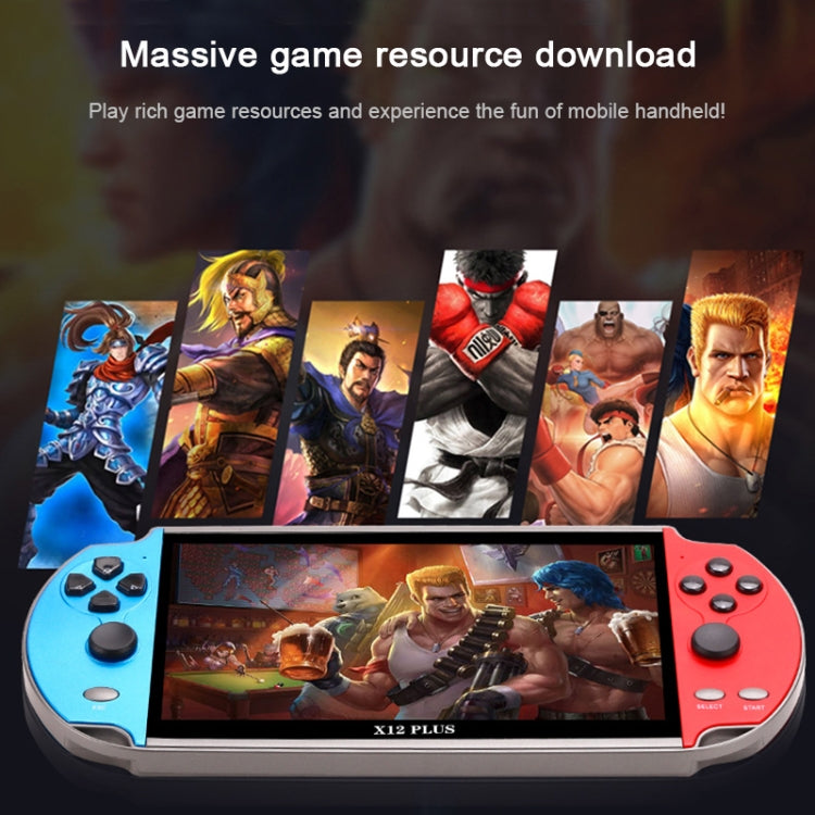 جهاز ألعاب محمول Powkiddy X12 Plus Retro Classic Games بشاشة عالية الدقة 7 بوصات وذاكرة 16 جيجابايت، يدعم MP4 / Ebook، X12 Plus