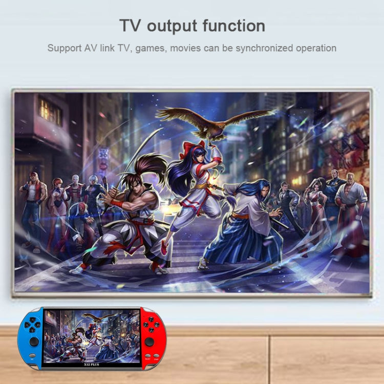جهاز ألعاب محمول Powkiddy X12 Plus Retro Classic Games بشاشة عالية الدقة 7 بوصات وذاكرة 16 جيجابايت، يدعم MP4 / Ebook، X12 Plus