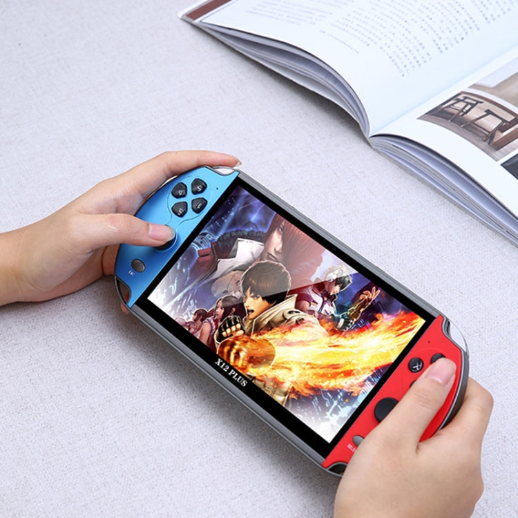 جهاز ألعاب محمول Powkiddy X12 Plus Retro Classic Games بشاشة عالية الدقة 7 بوصات وذاكرة 16 جيجابايت، يدعم MP4 / Ebook، X12 Plus