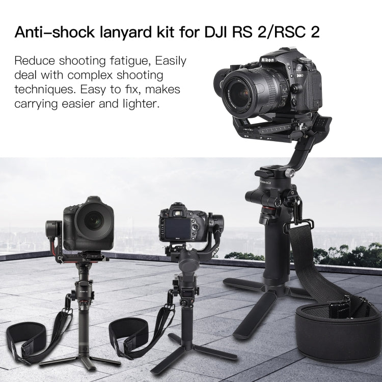 STARTRC Thickening Stress Relieving Neck Strap Lanyard Hang Rope Buckle for DJI RONIN RS-2 / RONIN RS-C2, For DJI RONIN RS-2 / RS-C2