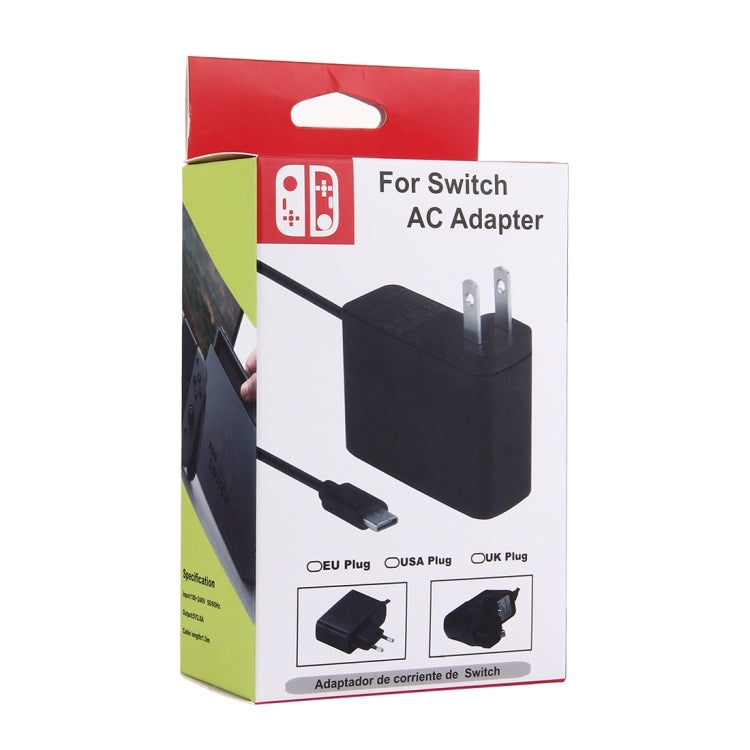 For Nintendo Switch NS Game Console Wall Adapter Charger Charger Adapter Charging Power, DC 5V, Cable Length: 1.5m, EU Plug(Black), For Switch NS EU Plug