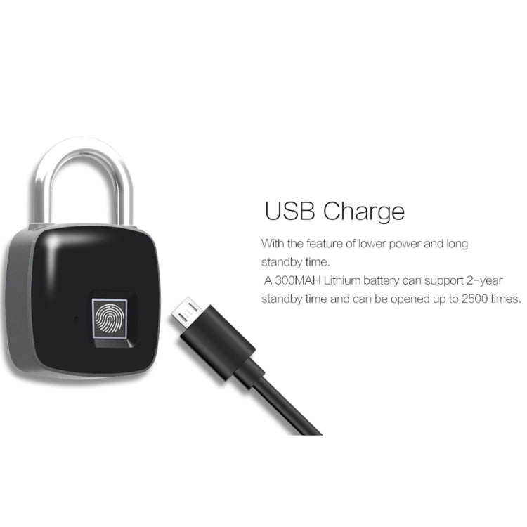 Anytek P3 Against Theft Non-password Electrically Intelligent Fingerprint Padlock, P3
