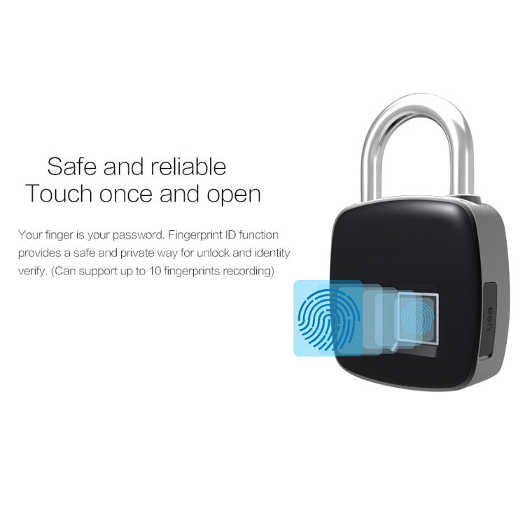 Anytek P3+ Against Theft Non-password Electrically Intelligent Fingerprint Padlock, Support APP Unlock, Anytek P3+