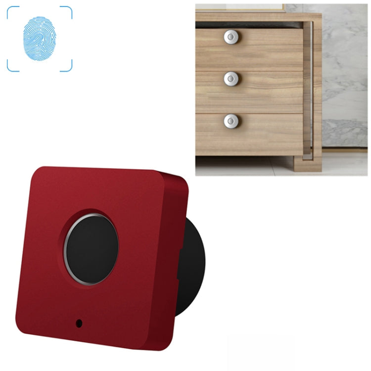 T5 Square Version Aluminum Alloy Panel Fingerprint Drawer Lock, Blue, Red, Silver, Black, Pink