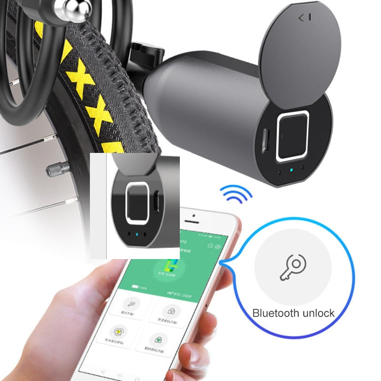 C3BF Bluetooth + Fingerprint Version Anti-theft Anti-shear Motorcycle Electric Bike Steel Rope Lock, C3BF Bluetooth + Fingerprint