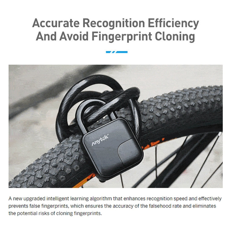 Anytek L3 Intelligent Hidden Fingerprint Padlock Electronic Lock, 10 Fingerprint Edition, Anytek L3