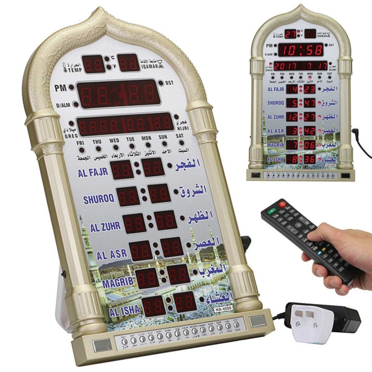 ساعة أذان للمسلمين بشاشة LCD، ساعة منبه للصلاة والكنيسة، قابس الاتحاد الأوروبي
