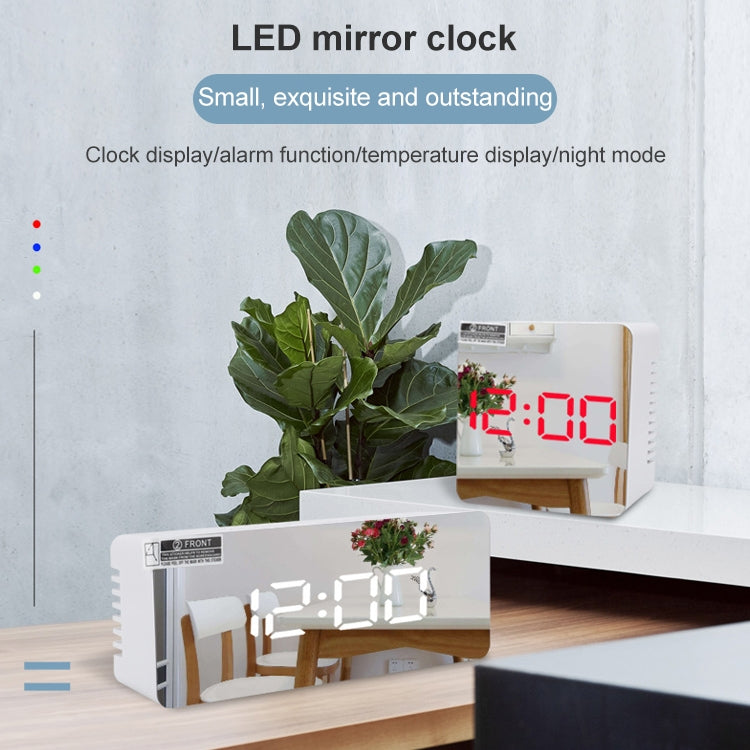 TS-S69-R ساعة منبه LED متعددة الوظائف تعمل بالبطارية/الشحن بالقابس، ساعة مرآة مكياج ثنائية الاستخدام، TS-S69-G، TS-S69-HW