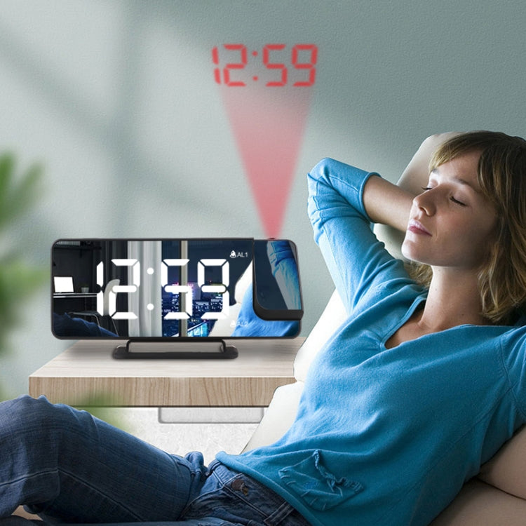 ساعة منبه رقمية TS-9210 مزودة بمرآة عرض وعرض للوقت، TS-9210