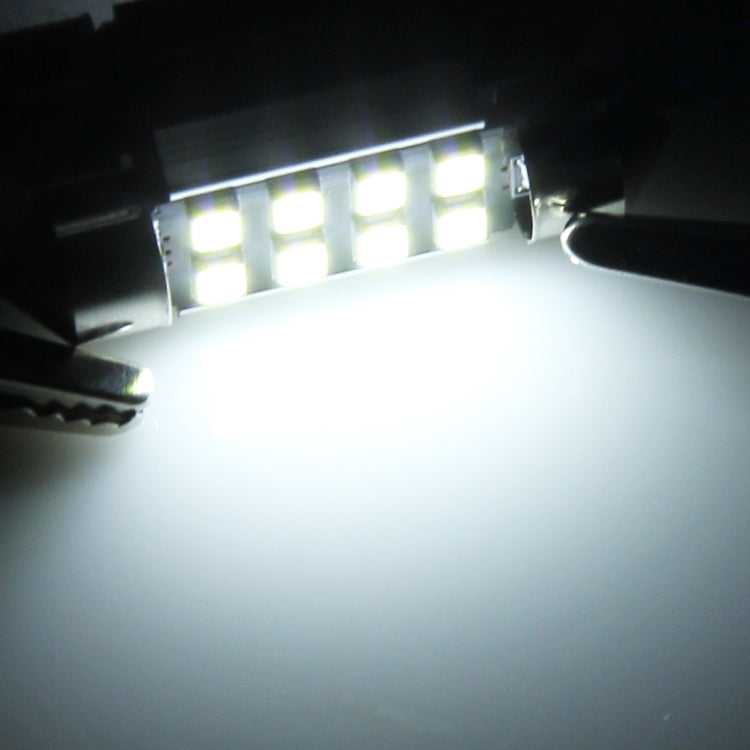 2 PCS 41mm Festoon 3W 300LM White Light 8 LED 3528 SMD Canbus Error-Free Car Reading Lamps, DC 12, 41mm