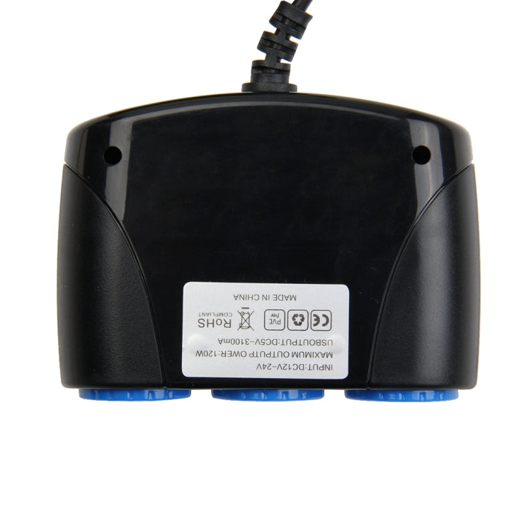 شاحن سيارة 12-24 فولت 3.1 أمبير مع 3 منافذ USB و3 مقابس ولاعة سجائر للسيارة، 12-24 فولت 3.1 أمبير مع 23 منفذ USB