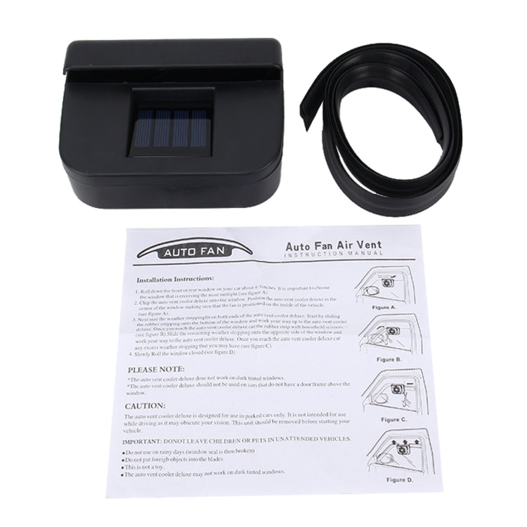 Solar Car Windshield Automatic Cooling Fan Car Cooling Fan Air Vent Auto Fan Solar Car Auto Cool Fan Cooler Vehicle Air Vent Radiator with Rubber Strip, Solar Air Vent