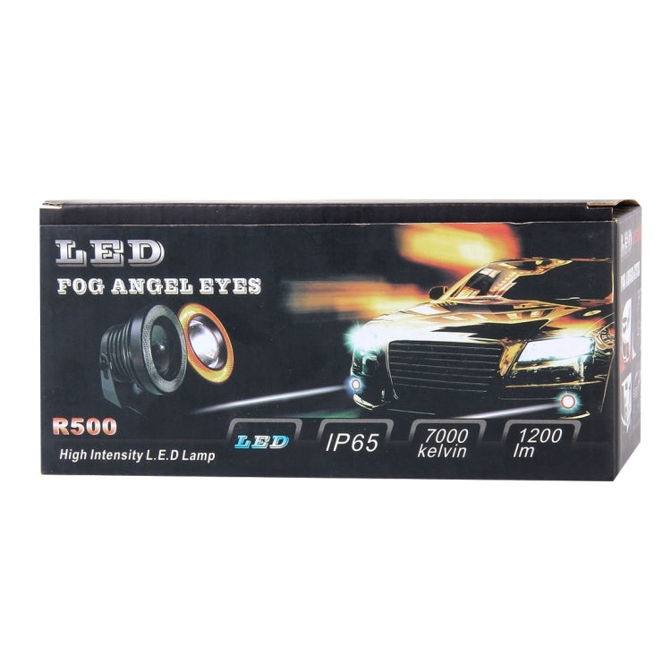 2 PCS 2.5 inch DC12-24V 10W 900LM 6500K Car Angel Eyes Fog Lamp Foglight, Cable Length: 20cm(White Light + White Light), 2.5 inch 10W 900LM/6500K White+White