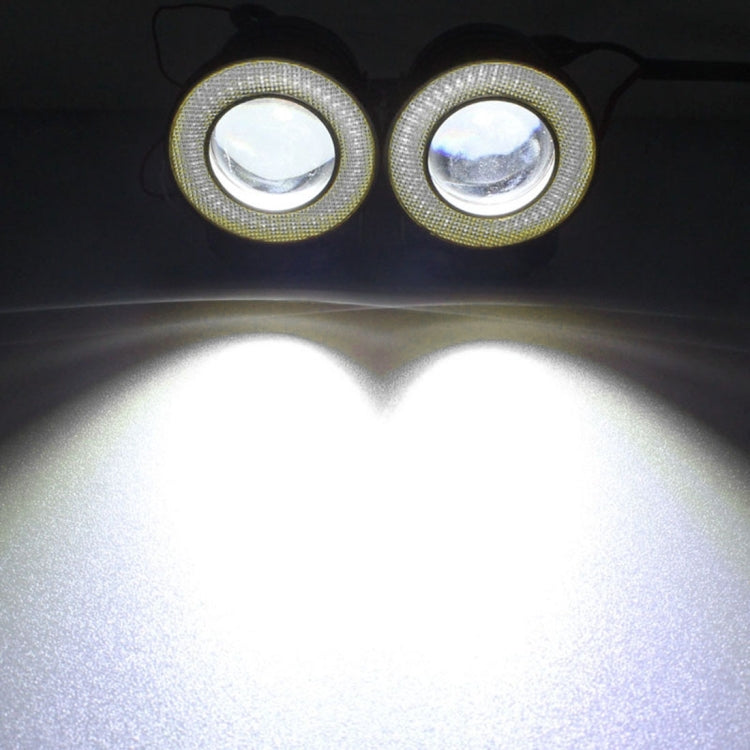 2 PCS 2.5 inch DC12-24V 10W 900LM 6500K Car Angel Eyes Fog Lamp Foglight, Cable Length: 20cm(White Light + White Light), 2.5 inch 10W 900LM/6500K White+White