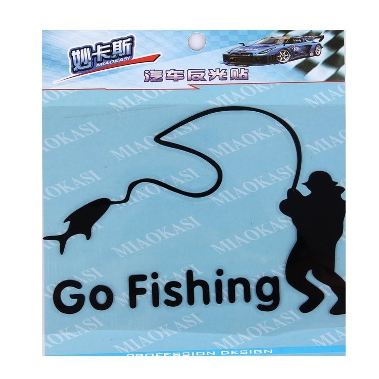 10 PCS Go Fishing Styling Reflective Car Sticker, Size: 14cm x 9.5cm, Fishing Styling 1