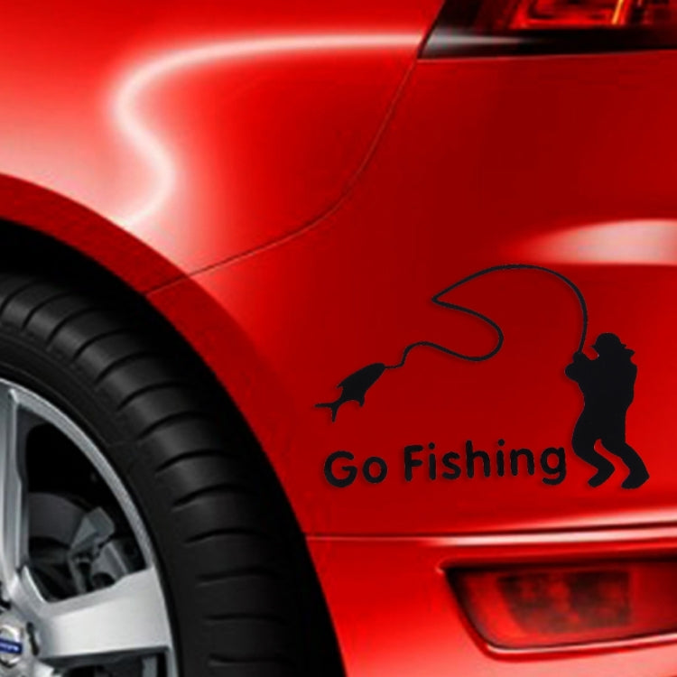 10 PCS Go Fishing Styling Reflective Car Sticker, Size: 14cm x 9.5cm, Fishing Styling 1