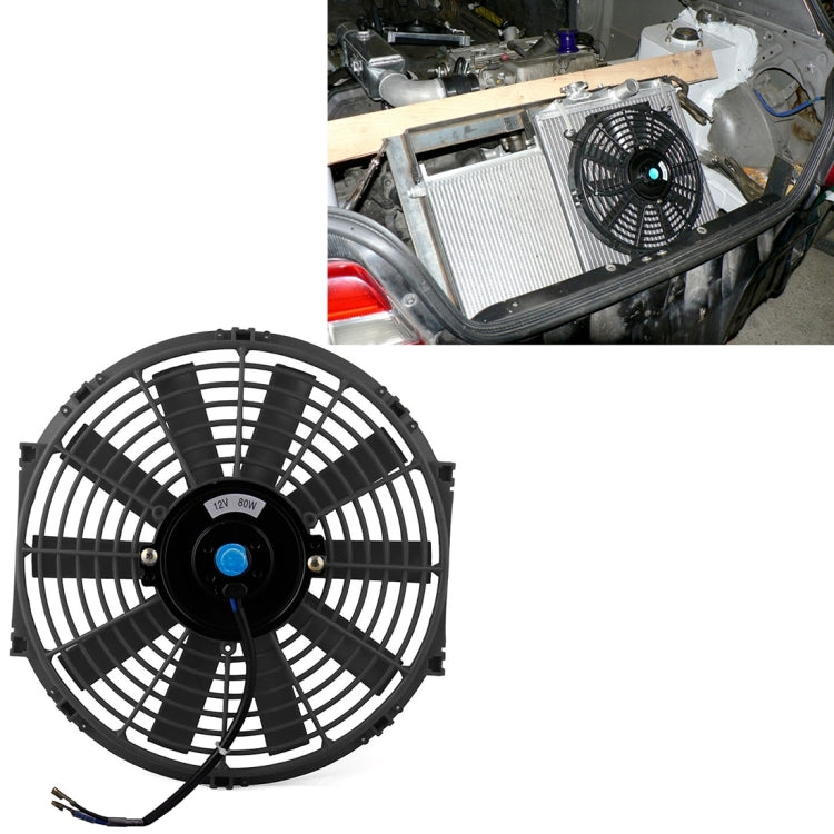12V 80W 12 inch Car Cooling Fan High-power Modified Tank Fan Cooling Fan Powerful Auto Fan Mini Air Conditioner for Car, 12 inch (Red), 12 inch (Blue), 12 inch (Black)
