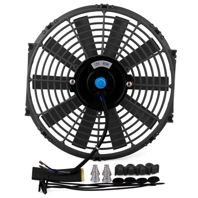 12V 80W 12 inch Car Cooling Fan High-power Modified Tank Fan Cooling Fan Powerful Auto Fan Mini Air Conditioner for Car, 12 inch (Red), 12 inch (Blue), 12 inch (Black)
