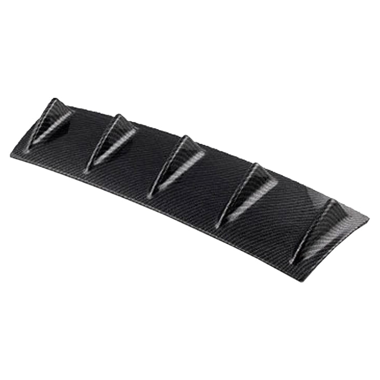 Universal Car Rear Bumper Lip Diffuser 5 Shark Fin Style Carbon Fiber ABS, Size: 58.4 x 53.3 x 15.2cm, 60.0x18.0x5.0cm Carbon Fiber