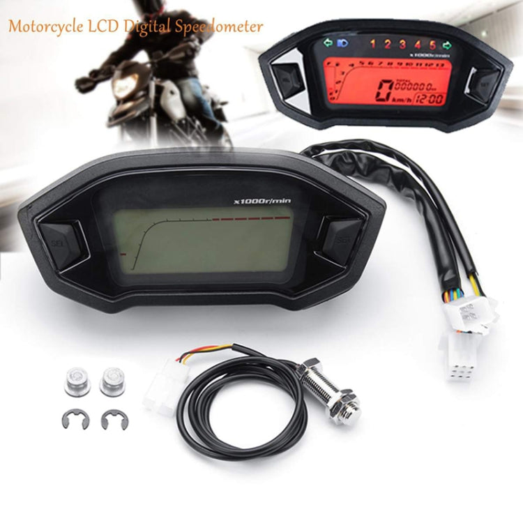 لوحة عدادات دراجة نارية معدلة B2912، شاشة LCD 12 فولت، عداد المسافات، عداد السرعة من 2 إلى 4 أسطوانات، B2912