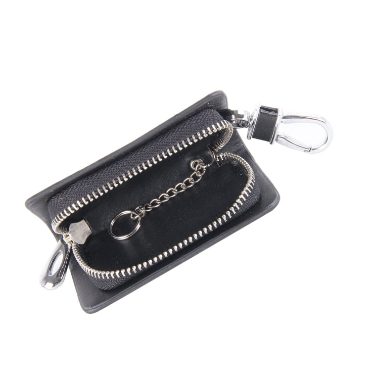 Universal Leather Carbon Fiber Texture Waist Hanging Zipper Wallets Key Holder Bag (No Include Key), Carbon Fiber Texture