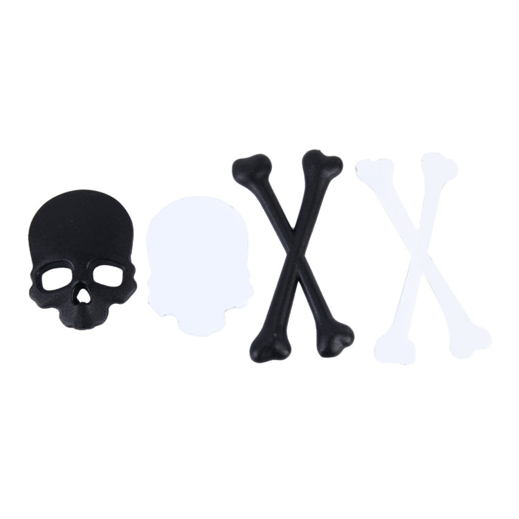 Skull And Cross Bone Shape Shining Metal Car Universal Sticker, Cross Bone
