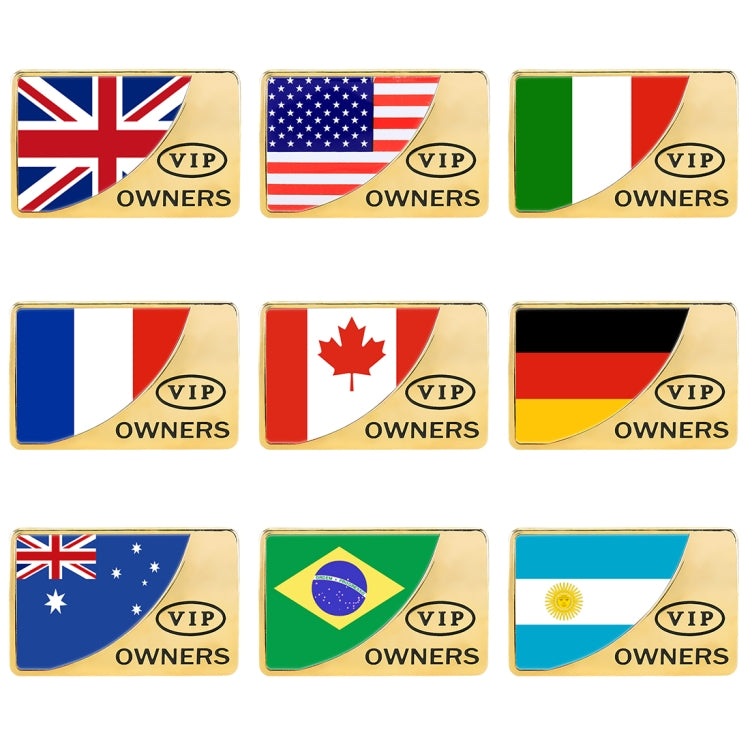 Universal Car Canada Flag Rectangle Shape VIP Metal Decorative Sticker, Canada Flag (Gold), Canada Flag (Silver)