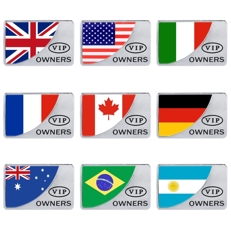 Universal Car UK Flag Rectangle Shape VIP Metal Decorative Sticker, UK Flag (Gold), UK Flag (Silver)