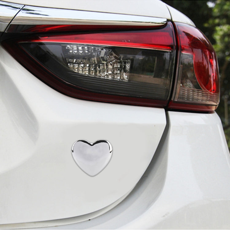 Heart Shape Car Metal Body Decorative Sticker, Heart Shape (Red), Heart Shape (Silver)