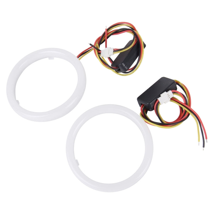 2 PCS 3inch 6W White Light + Yellow Light Car Angel Eyes Light, DC 12V Cable Length: 50cm, 3inch