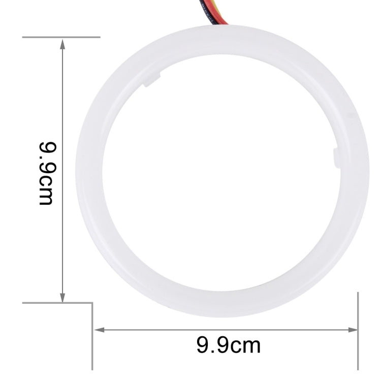 2 PCS 3inch 6W White Light + Yellow Light Car Angel Eyes Light, DC 12V Cable Length: 50cm, 3inch