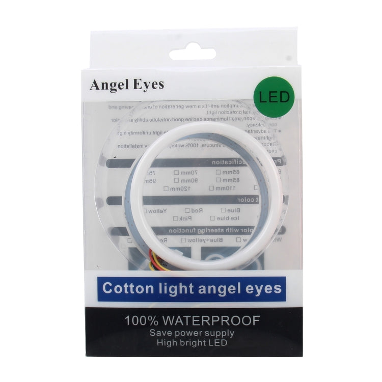 2 PCS 3inch 6W White Light + Yellow Light Car Angel Eyes Light, DC 12V Cable Length: 50cm, 3inch