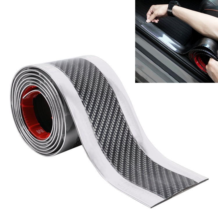 Universal Electroplate Carbon Fibre Car Door Threshold Decoration Strip Decorative Sticker, Size : 7CM x 2M, 7CM x 2M (Gold), 7CM x 2M (Red), 7CM x 2M (Silver)