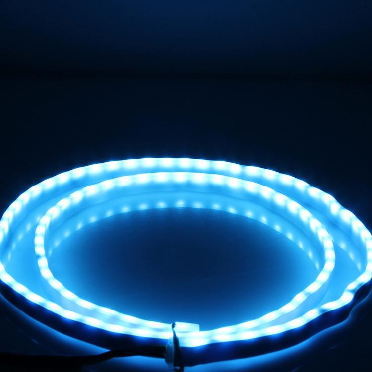 1.5m Car Auto Waterproof Universal Four Color Rear Flowing Light Tail Box Lights with Tail Light Controller, Ice Blue Light Driving Light, White Light Reversing Light, Red Light Brake Light, Yellow Light Turn Signal Light, LED Lamp Strip Tail Decoratio...