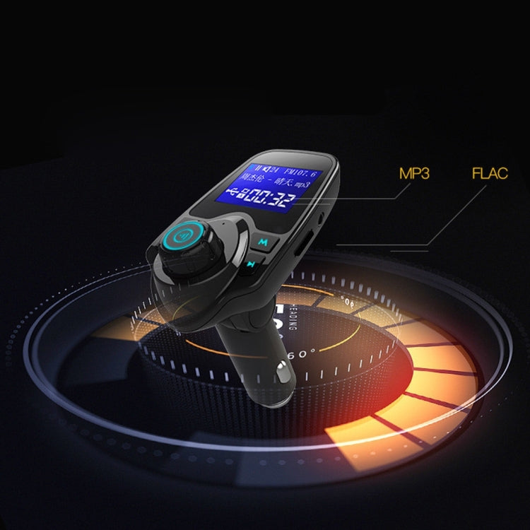مشغل MP3 للسيارة T11 مزود بخاصية بلوتوث وجهاز إرسال FM بشاشة LED، يدعم الشحن بمنفذ USB مزدوج، وخاصية التشغيل بدون استخدام اليدين وبطاقة TF وU Disk Music، T11