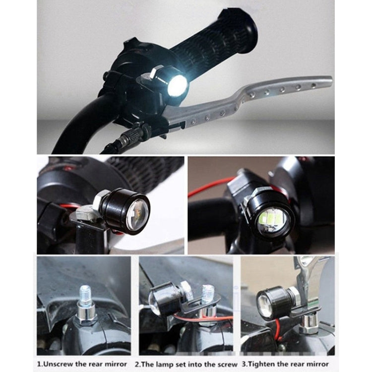 2 PCS 12V 3W Eagle Eyes LED Strobe Light For Motorcycle ,Wire Length: 90cm, Wire Length: 90cm