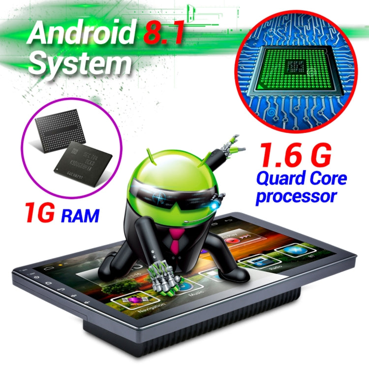 HD 9 inch Universal Car Android 8.1 Radio Receiver MP5 Player, Support FM & Bluetooth & TF Card & GPS