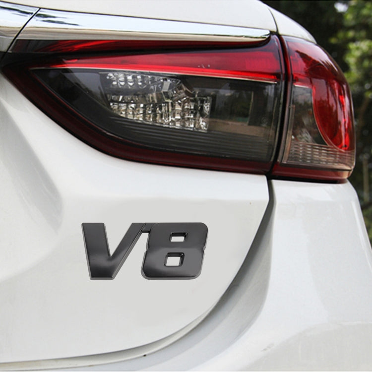 V8 Connect Shape Car Metal Body Decorative Sticker, Size : S, V8 Connect Shape, Size : S (Black), V8 Connect Shape, Size : S (Silver)