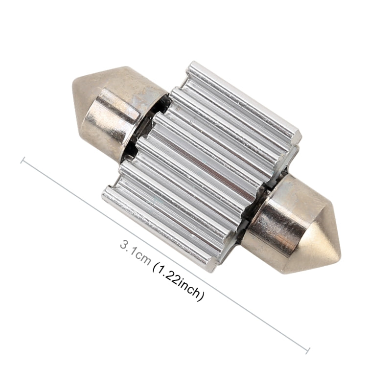 10 PCS 31mm DC12V / 2W / 7000K / 80LM 4LEDs SMD-5050 Car Reading Lamp, 31mm, 4LEDs SMD-5050
