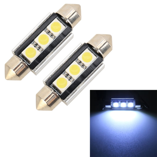 10 قطع 39 مم DC12V / 1.7 واط / 7000 كلفن / 70 لومن 3 مصابيح LED SMD-5050 مصباح قراءة للسيارة، 39 مم، 3 مصابيح LED SMD-5050