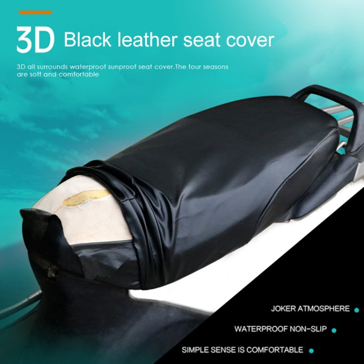 Waterproof Motorcycle Black Leather Seat Cover Prevent Bask In Seat Scooter Cushion Protect, Size: L, Length: 55-60cm; Width: 25-35cm, Length: 55-60cm; Width: 25-35cm