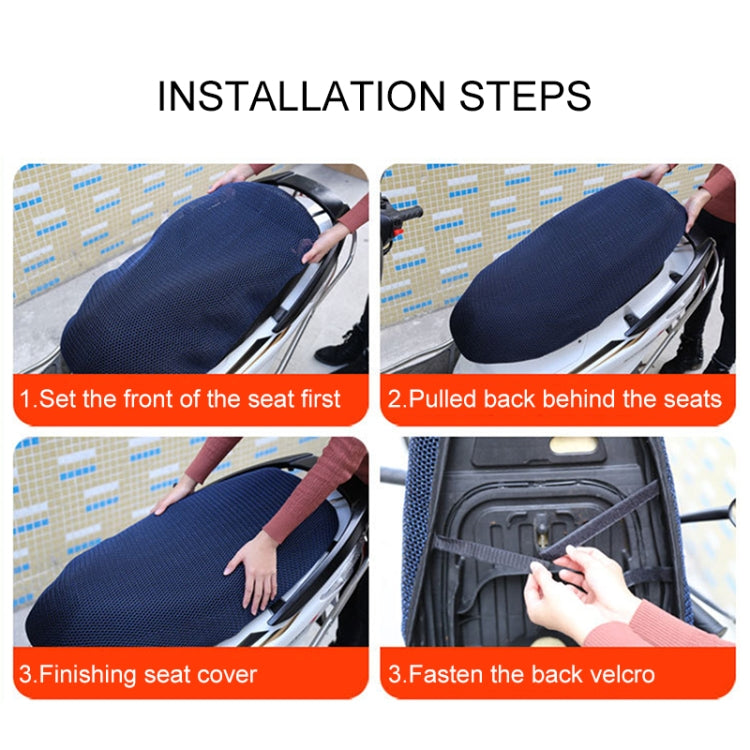 Waterproof Motorcycle Sun Protection Heat Insulation Seat Cover Prevent Bask In Seat Scooter Cushion Protect, Size: XXL, Length: 86- 92cm; Width: 40-56cm