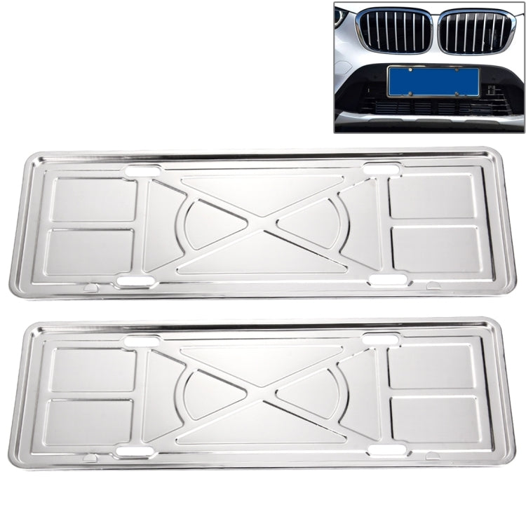 2 PCS Car License Plate Aluminium Alloy Bracket Frame Holder Stand Mount(Silver), Aluminium Alloy Bracket