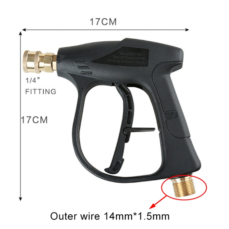 High Pressure Car Wash Foam Gun Soap Foamer Generator Water Sprayer Gun, Outer Wire: 14 x 1.5, Outer Wire: 14 x 1.5