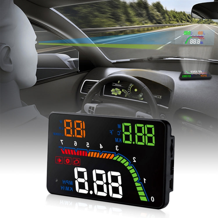 نظام أمان شاشة عرض أمامية مثبتة على السيارة T100 OBD2 مقاس 4 بوصات، يدعم سرعة السيارة / عرض سرعة دوران المحرك / استهلاك الوقود الفوري / اكتشاف رمز الخطأ والقضاء عليه، T100