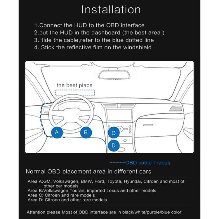 نظام أمان شاشة عرض أمامية مثبتة على السيارة T100 OBD2 مقاس 4 بوصات، يدعم سرعة السيارة / عرض سرعة دوران المحرك / استهلاك الوقود الفوري / اكتشاف رمز الخطأ والقضاء عليه، T100