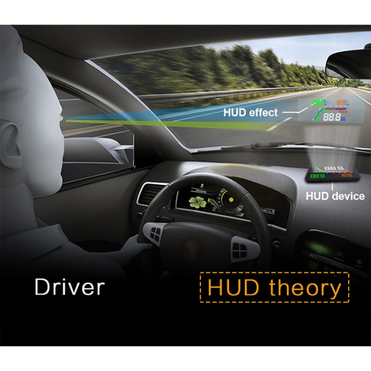 نظام أمان شاشة عرض أمامية مثبتة على السيارة T100 OBD2 مقاس 4 بوصات، يدعم سرعة السيارة / عرض سرعة دوران المحرك / استهلاك الوقود الفوري / اكتشاف رمز الخطأ والقضاء عليه، T100